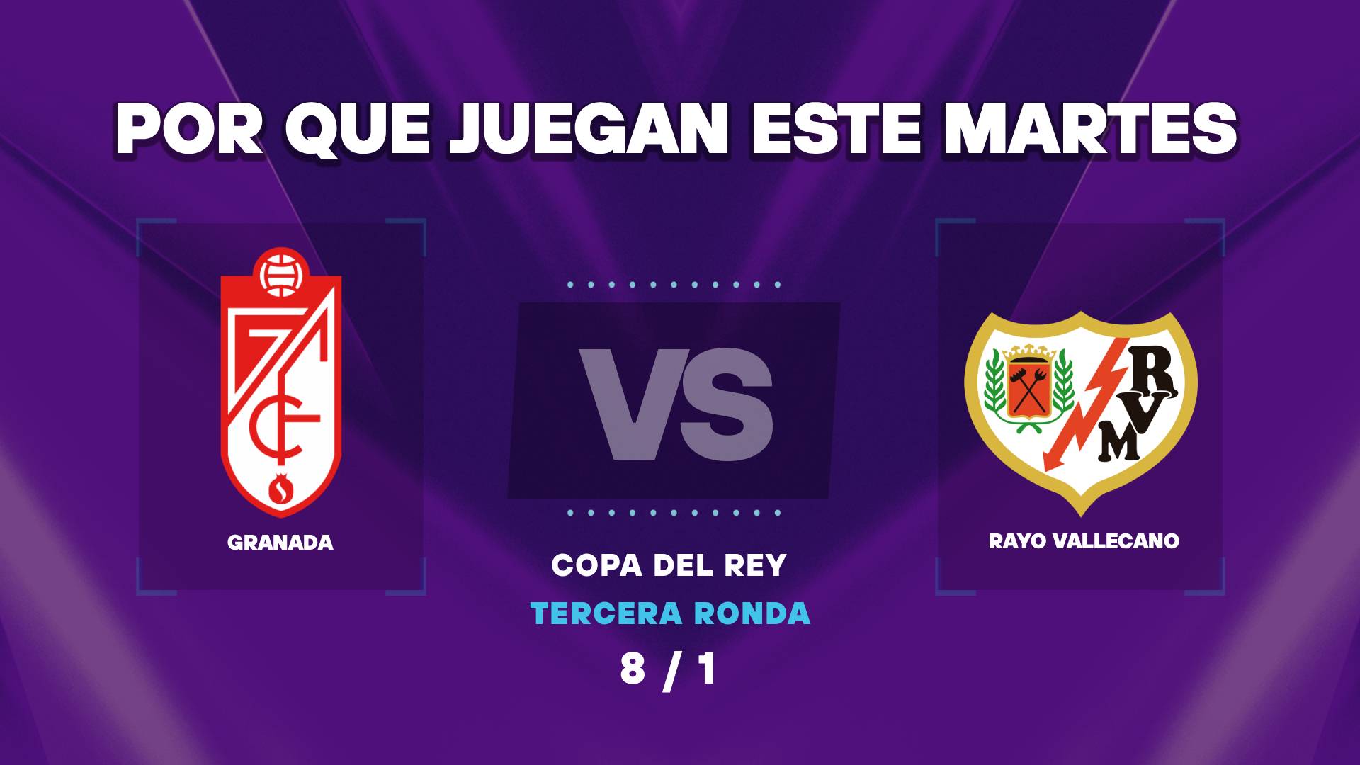 Por que se juega hoy Granada vs Rayo por Copa del Rey