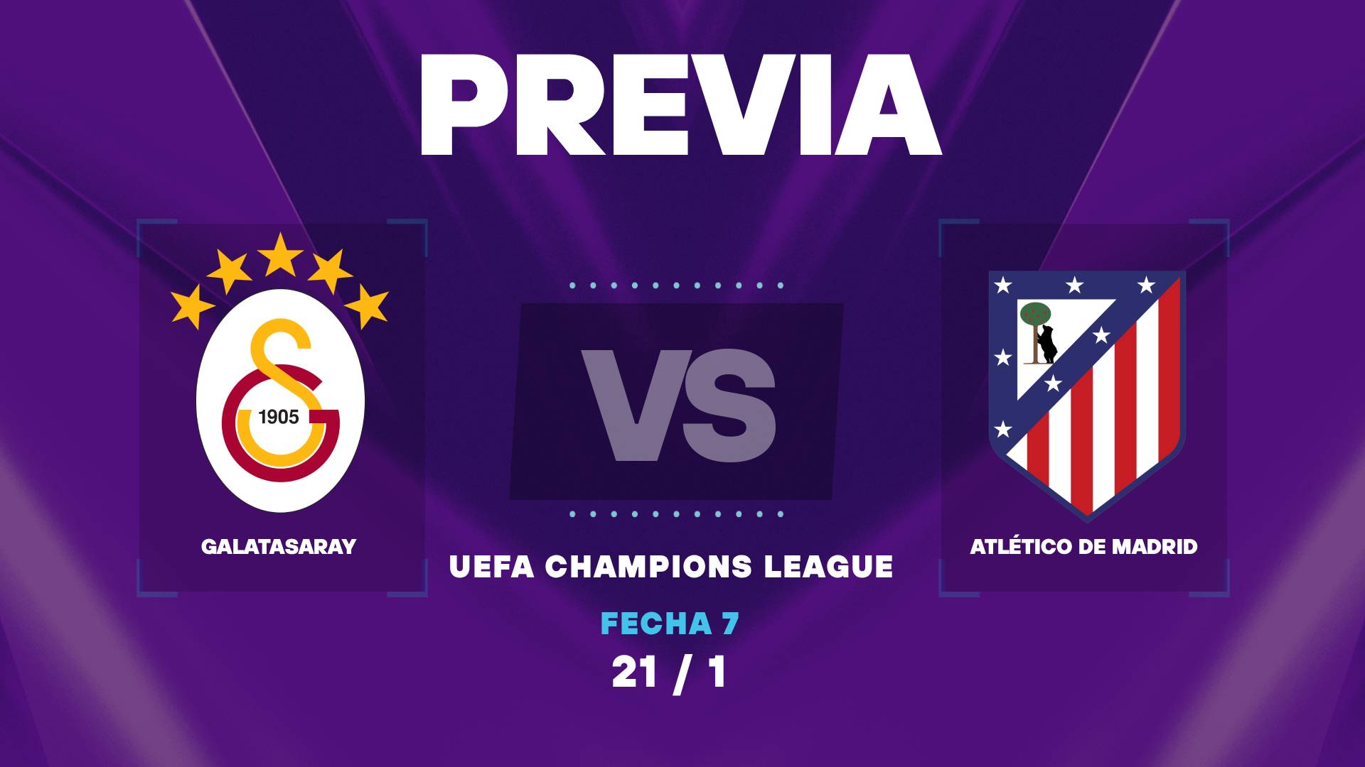 Galatasaray vs Atlético de Madrid: cuando juegan y donde ver el duelo por Champions