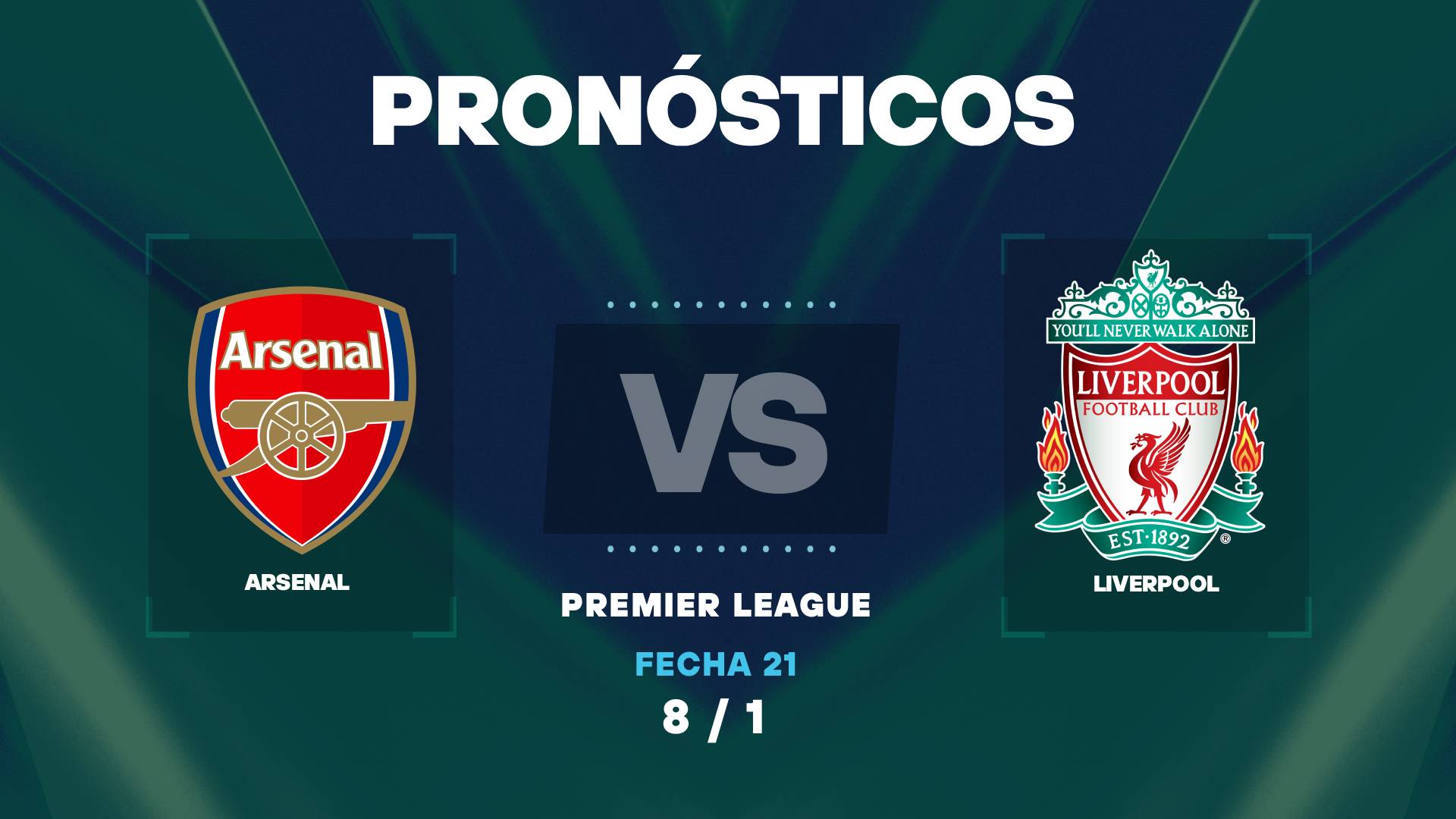 Arsenal vs Liverpool: pronósticos para el duelo por Premier League