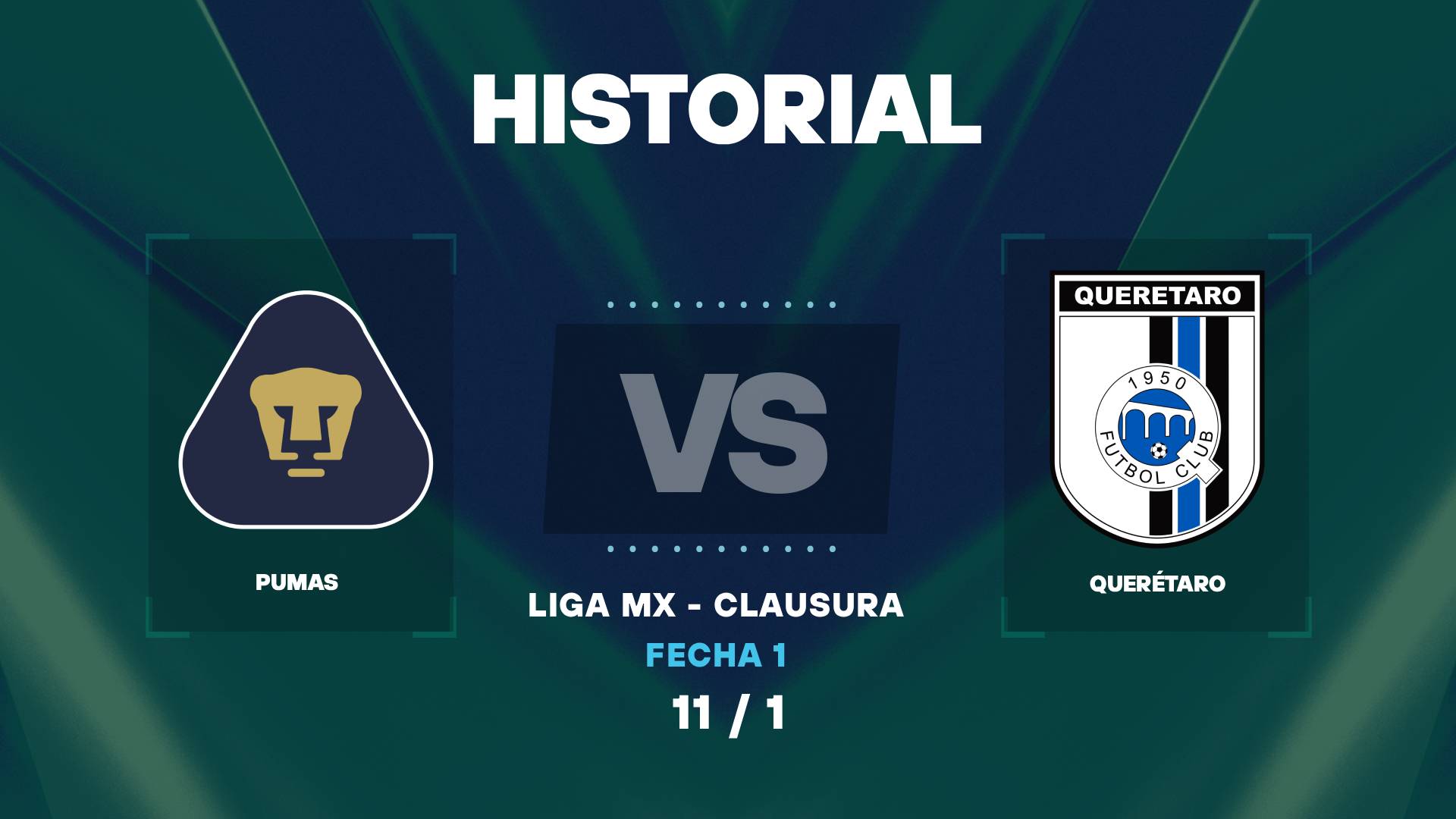 Pumas vs Querétaro: historial y últimos partidos disputados