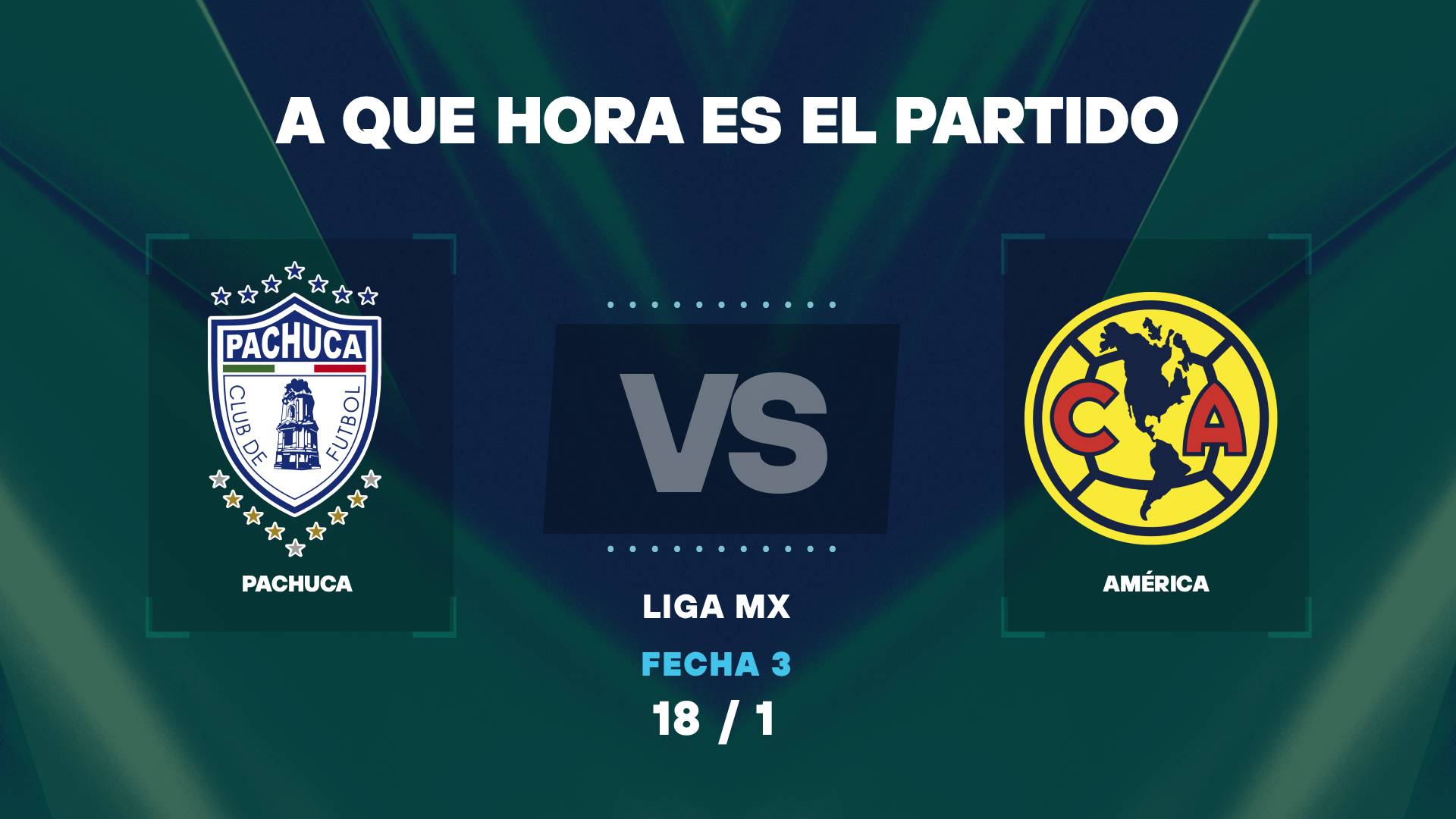 A que hora juega América vs Pachuca por la Liga MX