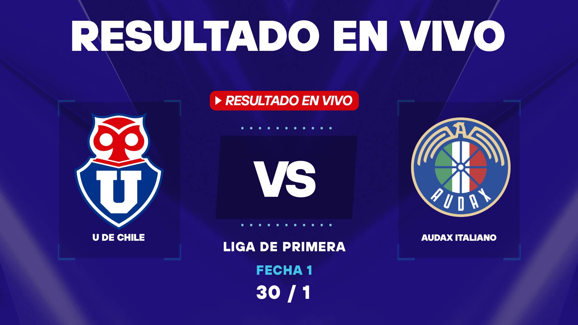 Universidad de Chile vs Audax Italiano: Resultado EN VIVO por la Liga de Primera 2026