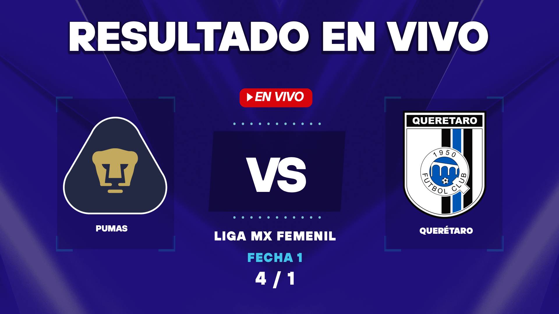 Pumas Femenil vs Querétaro: resultado EN VIVO y estadísticas de la Liga MX Femenil