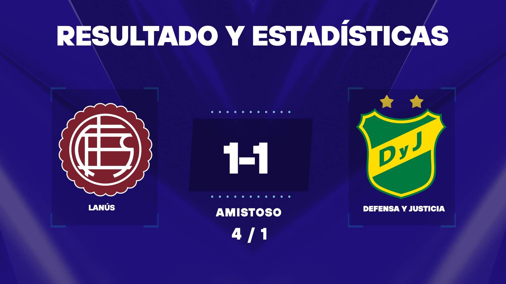 Lanús vs Defensa: resultado y estadísticas del amistoso