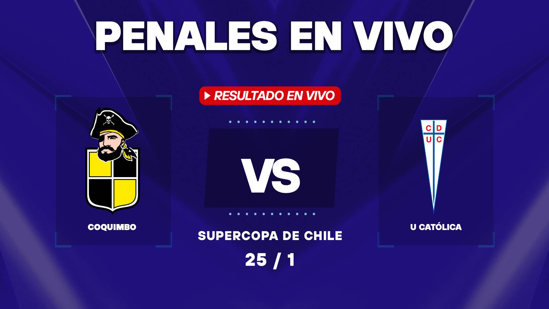 Coquimbo vs U Católica: penales EN VIVO en la Supercopa de Chile