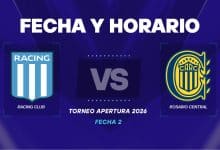 Racing vs Rosario Central dia y hora