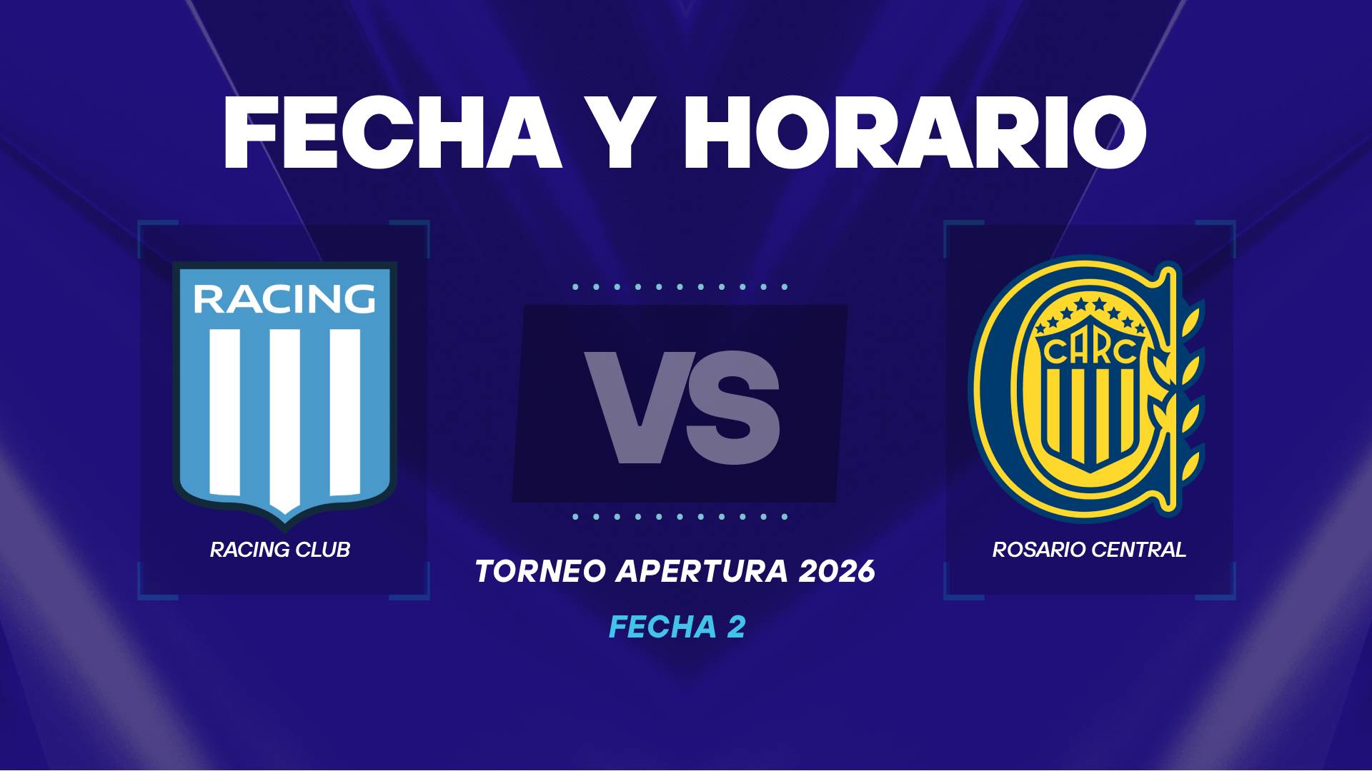 Racing vs Rosario Central dia y hora
