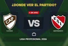 Platense vs Independiente canal de TV