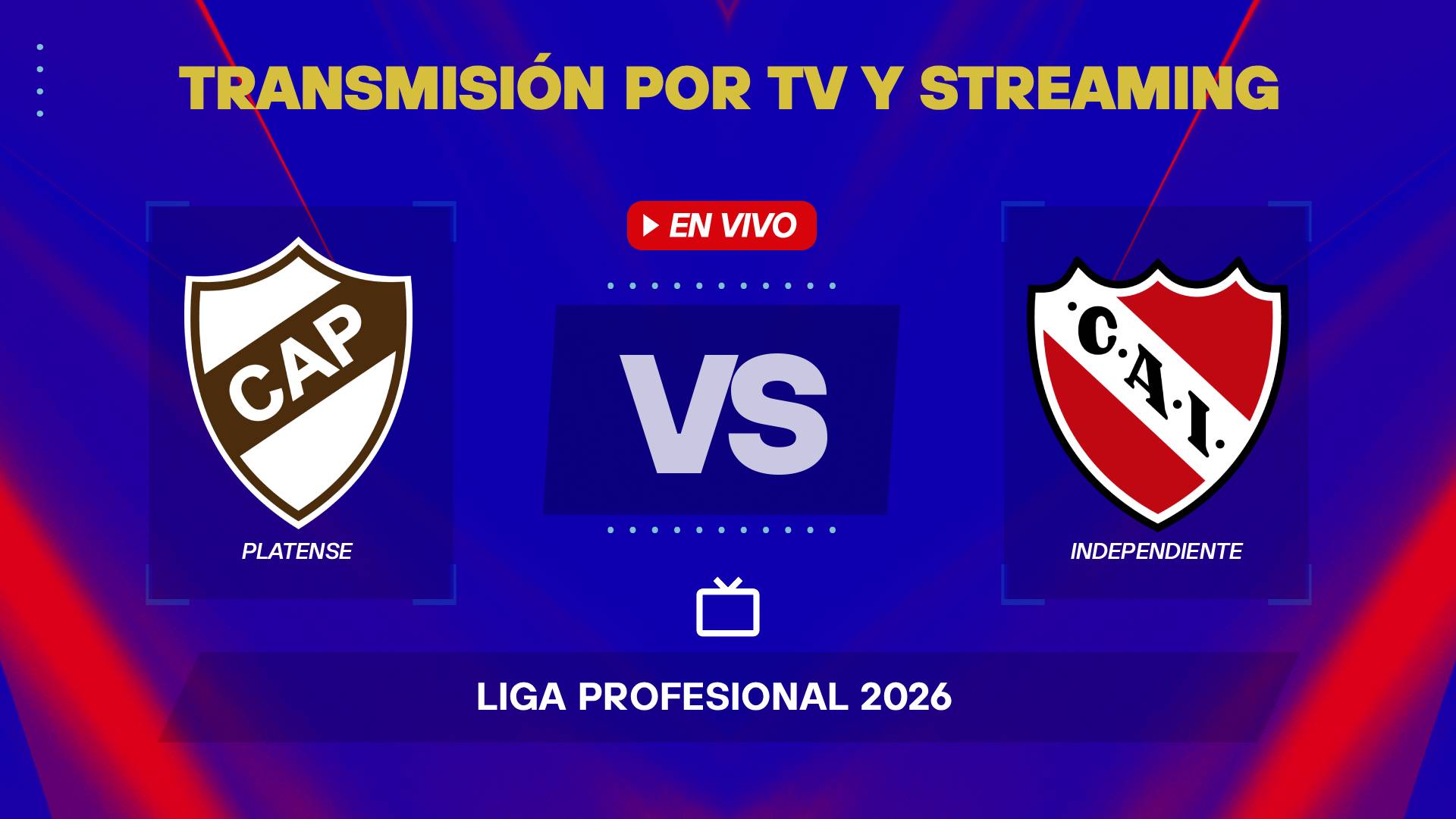 Platense vs Independiente transmisión tv streaming