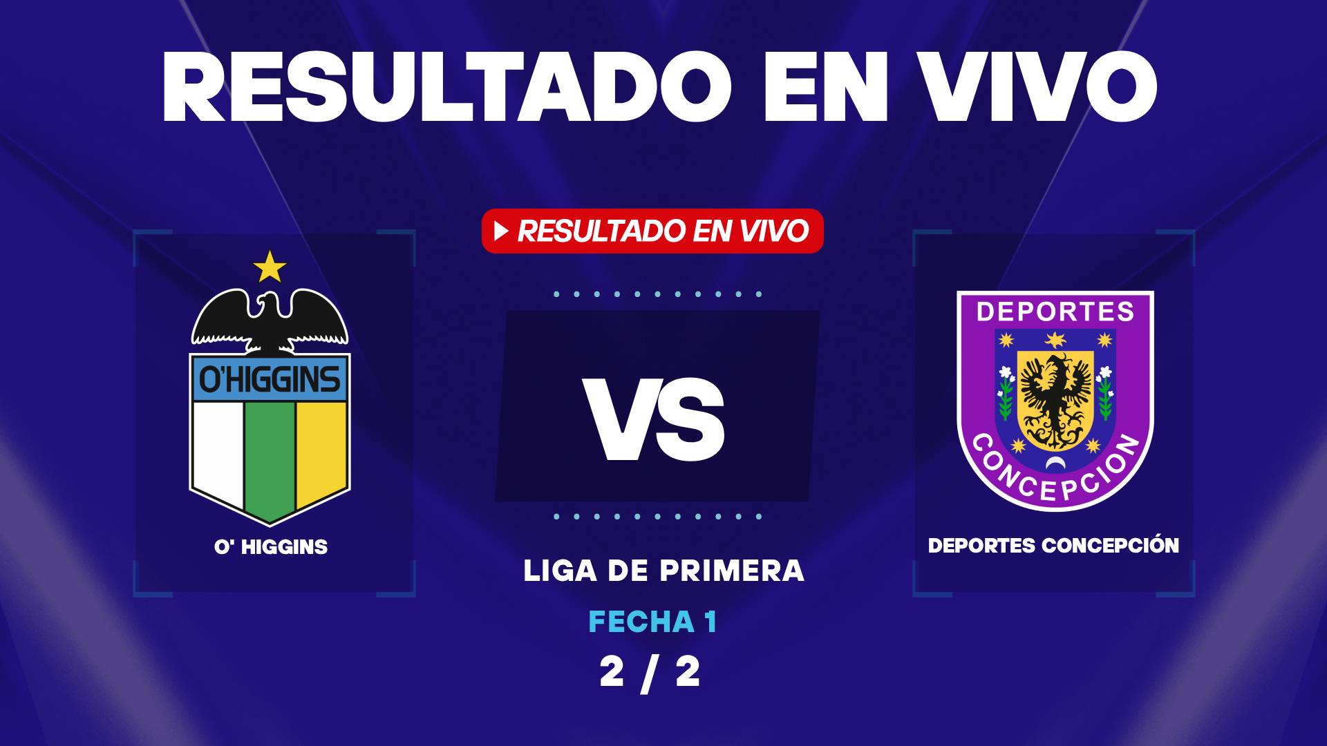 Resultado de O'Higgins vs Deportes Concepción EN VIVO hoy por la Liga de Primera