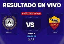 Resultado de Udinese vs Roma EN VIVO hoy por la Serie A