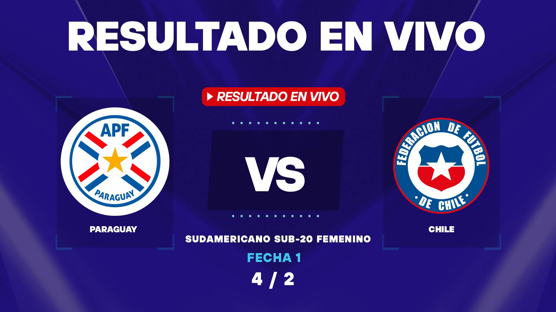 Resultado Paraguay vs Chile EN VIVO: Sudamericano Femenino Sub-20