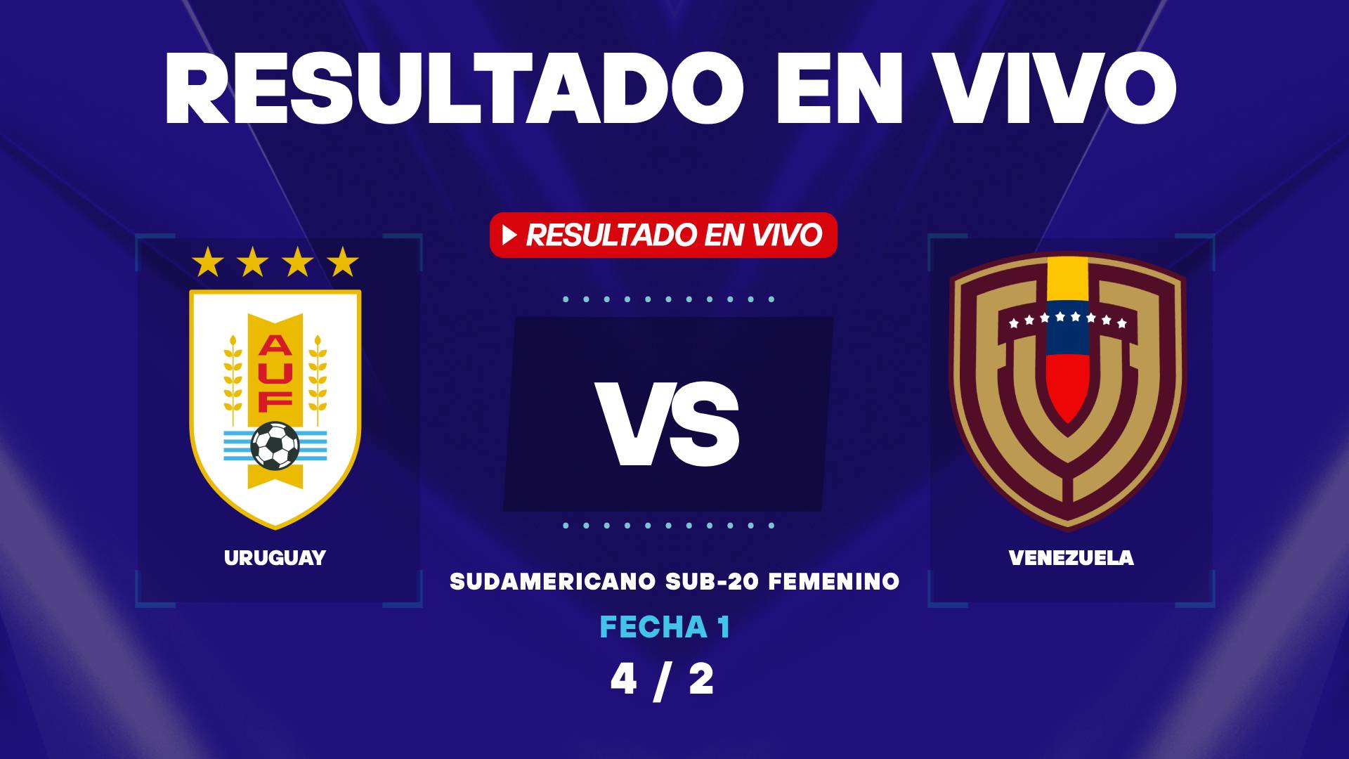 Resultado Uruguay vs Venezuela EN VIVO: Sudamericano Femenino Sub-20