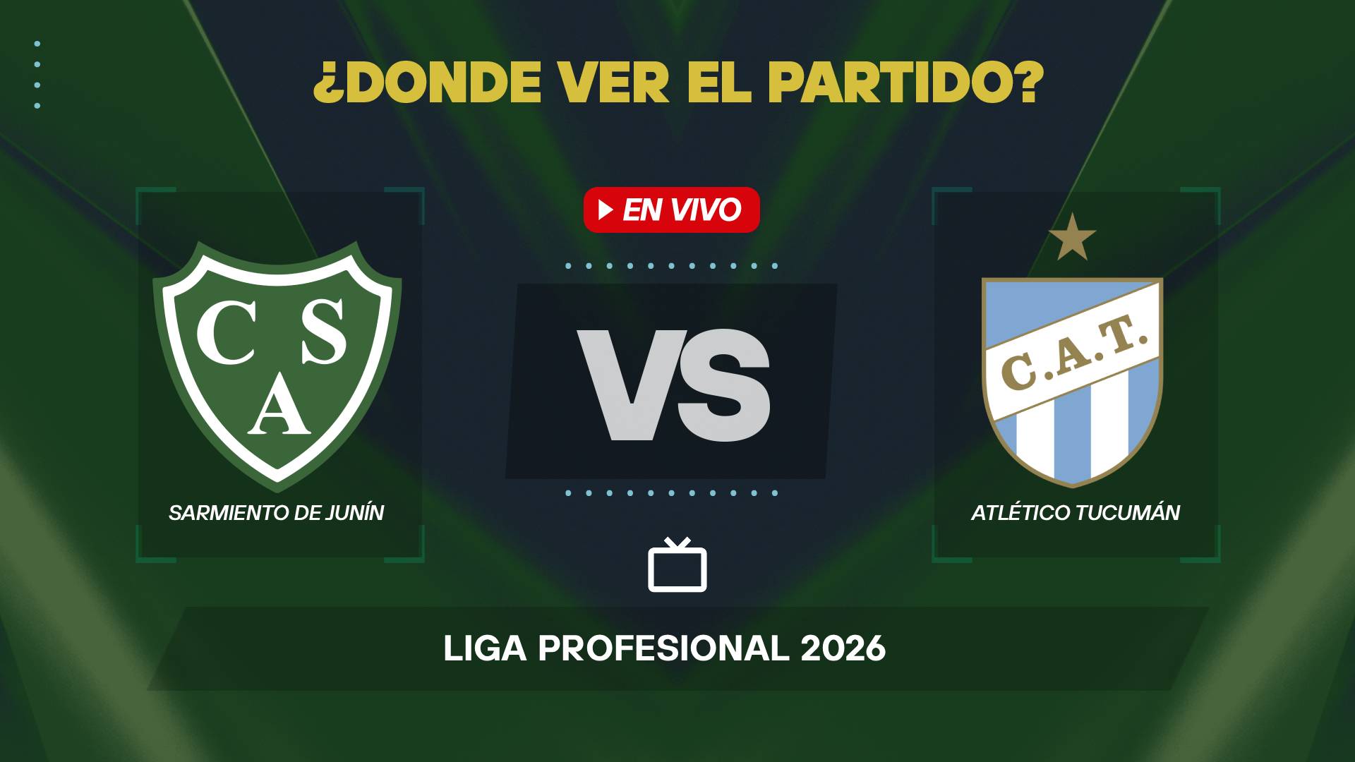 Sarmiento vs Atlético Tucumán canal de TV