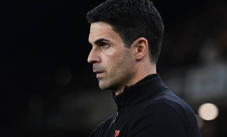 WOLVERHAMPTON, ENGLAND - NOVEMBER 12: Arsenal Manager Mikel Arteta before the Premier League match between Wolverhampton Wanderers and Arsenal FC at Molineux on November 12, 2022 in Wolverhampton, England.