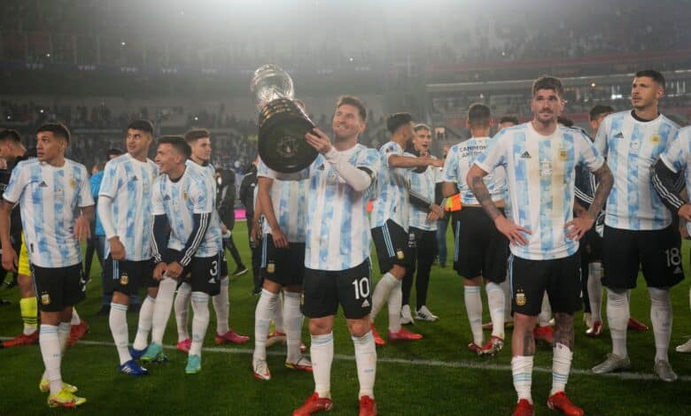 Messi celebrates lifting the Copa America in an iconic moment!