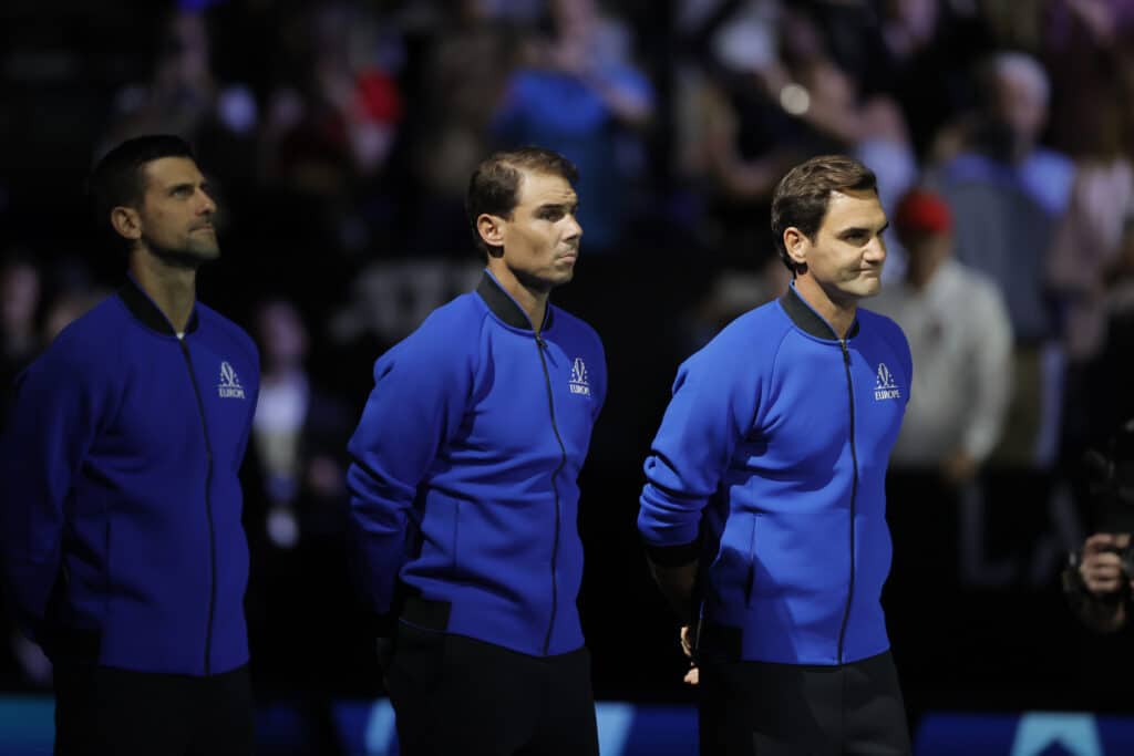 Novak Djokovic, Rafael Nadal and Roger Federer
