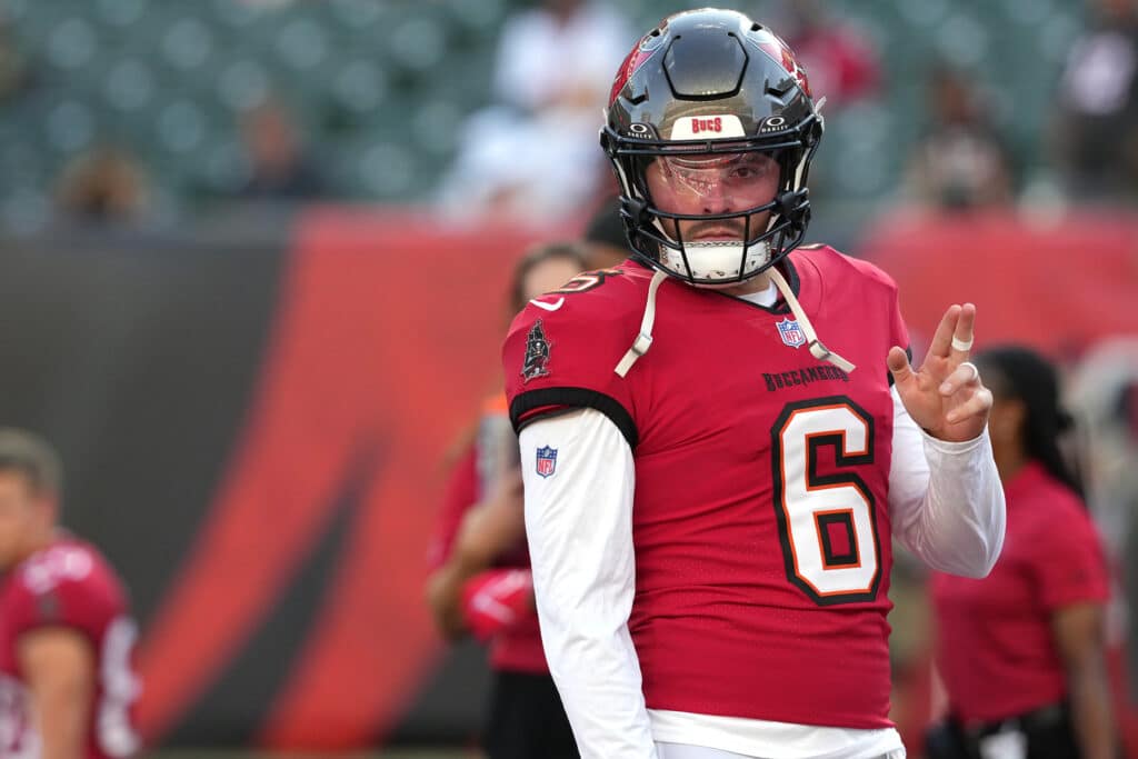 Quarterback Baker Mayfield of the Tampa Bay Buccaneers
