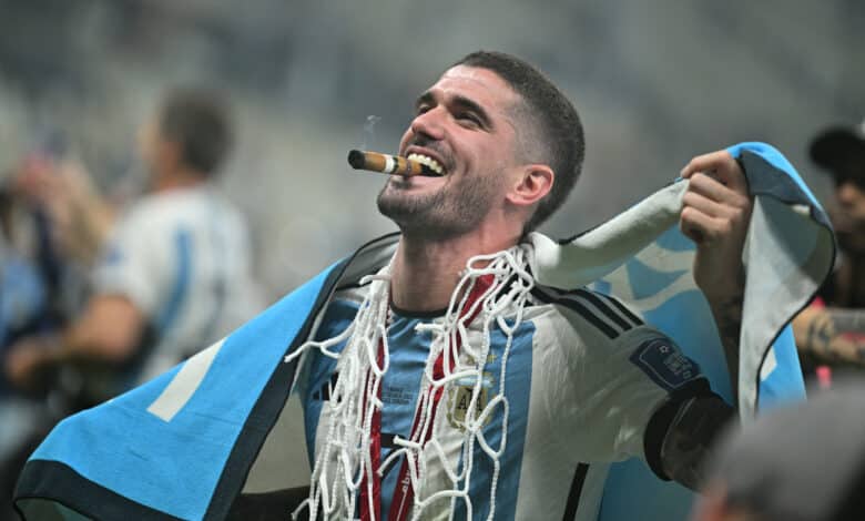 Rodrigo De Paul of Argentina celebrates after the FIFA World Cup Qatar 2022