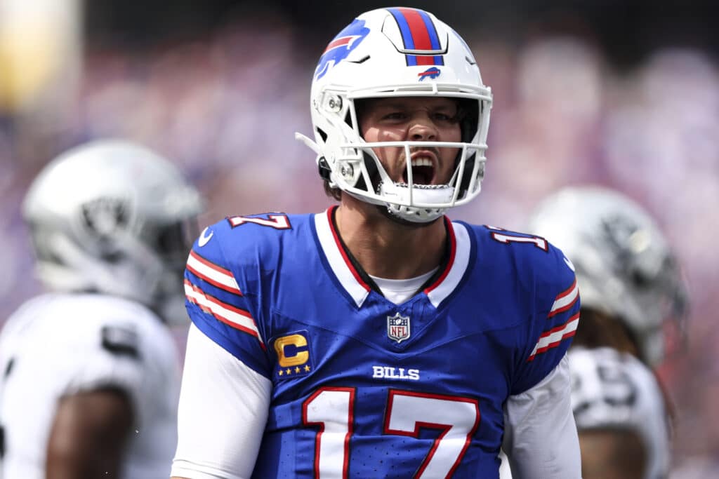 Josh Allen #17 of the Buffalo Bills