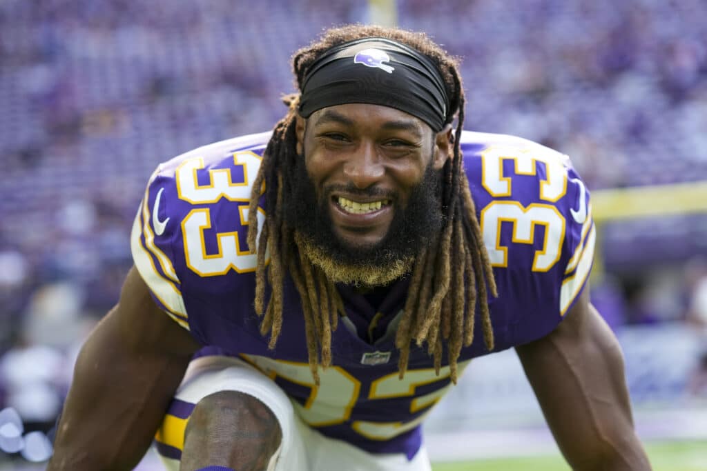 Running back Aaron Jones of the Minnesota Vikings