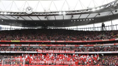 Premier League match between Arsenal FC and Tottenham Hotspur at Emirates Stadium on September 24, 2023 in London, England.