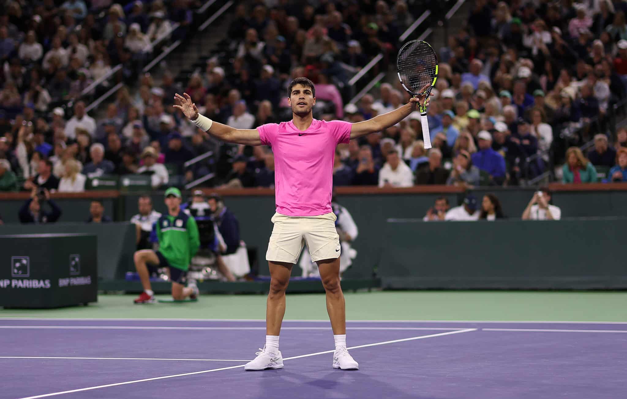Carlos Alcaraz of Spain in Indian Wells, California.
