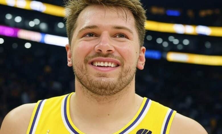Luka Doncic #77 is now a member of the Los Angeles Lakers