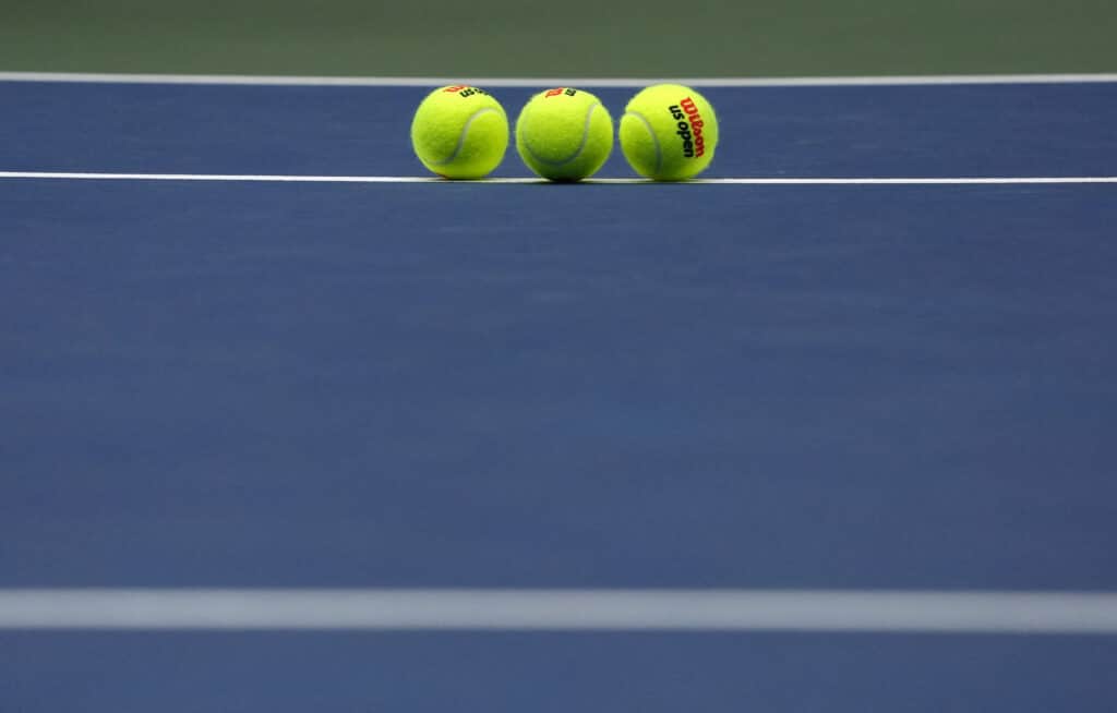 Balls are prpeared for a match during the third round of day five at the US Open tennis tournament at the USTA Billie Jean King National Tennis Center in New York City, on August 30, 2024.