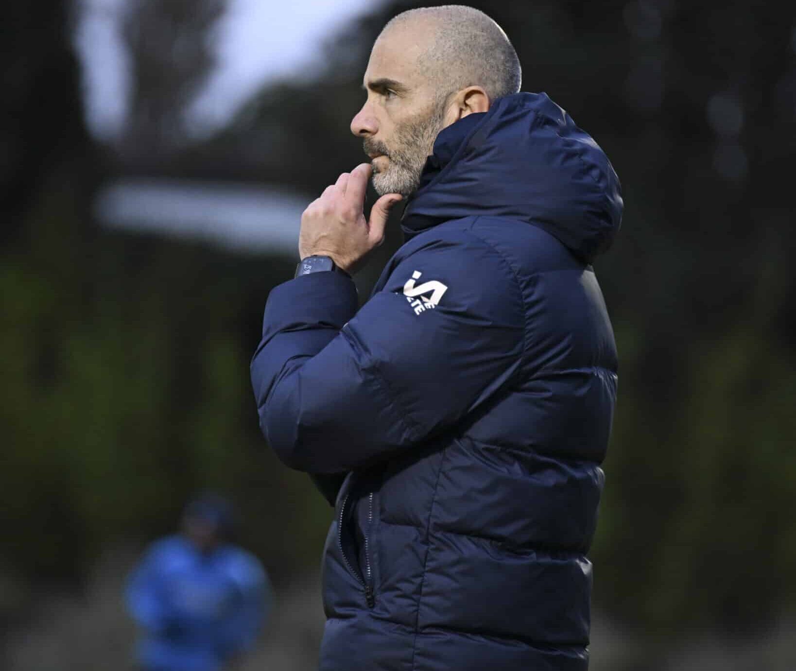 COBHAM, ENGLAND - OCTOBER 25: Head Coach Enzo Maresca of Chelsea during a training session at Chelsea Training Ground on October 25, 2024 in Cobham, England.