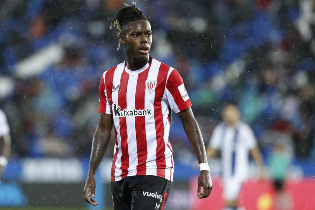 Nico Williams of Athletic Club looks on during the Spanish league, LaLiga EA Sports, football match played between CD Leganes and Athletic Club
