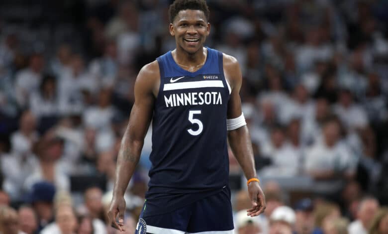 Anthony Edwards #5 of the Minnesota Timberwolves
