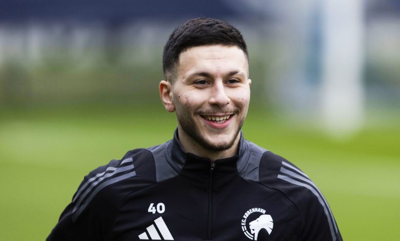 COPENHAGEN, DENMARK - DECEMBER 11: Roony Bardghji during a FC Copenhagen training session at Nummer 10, on December 11, 2024, in Copenhagen, Denmark.