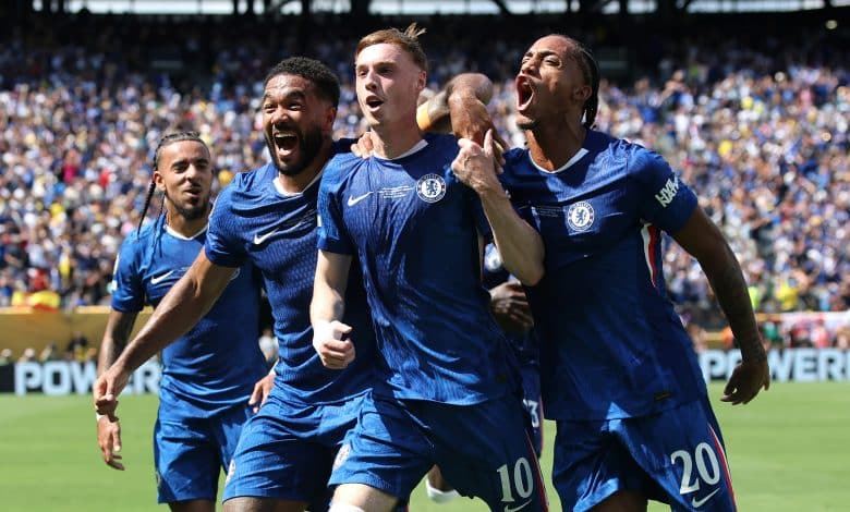 Cole Palmer #10 of Chelsea FC celebrates scoring his team's second goal