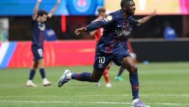 ATLANTA, GEORGIA - JULY 05: Ousmane Dembele #10 of Paris Saint-Germain celebrates scoring his team's second goal during the FIFA Club World Cup 2025 quarter-final match between Paris Saint-Germain and FC Bayern München at Mercedes-Benz Stadium on July 05, 2025 in Atlanta, Georgia.