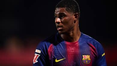 BARCELONA, SPAIN - SEPTEMBER 14: Marcus Rashford of FC Barcelona looks on during the LaLiga EA Sports match between FC Barcelona and Valencia CF at Estadi Johan Cruyff on September 14, 2025 in Barcelona, Spain.