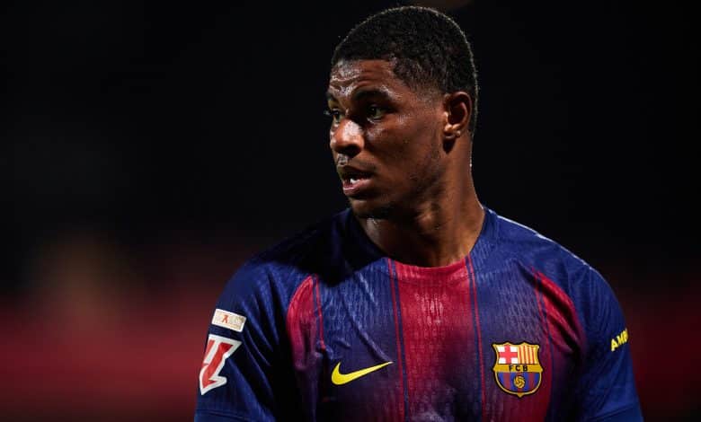 BARCELONA, SPAIN - SEPTEMBER 14: Marcus Rashford of FC Barcelona looks on during the LaLiga EA Sports match between FC Barcelona and Valencia CF at Estadi Johan Cruyff on September 14, 2025 in Barcelona, Spain.