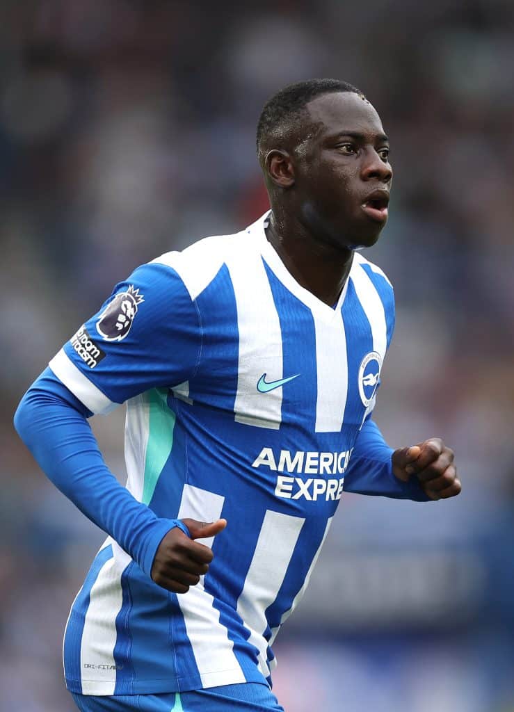 BRIGHTON, ENGLAND - SEPTEMBER 20: Yankuba Minteh of Brighton during the Premier League match between Brighton & Hove Albion and Tottenham Hotspur at Amex Stadium on September 20, 2025 in Brighton, England.