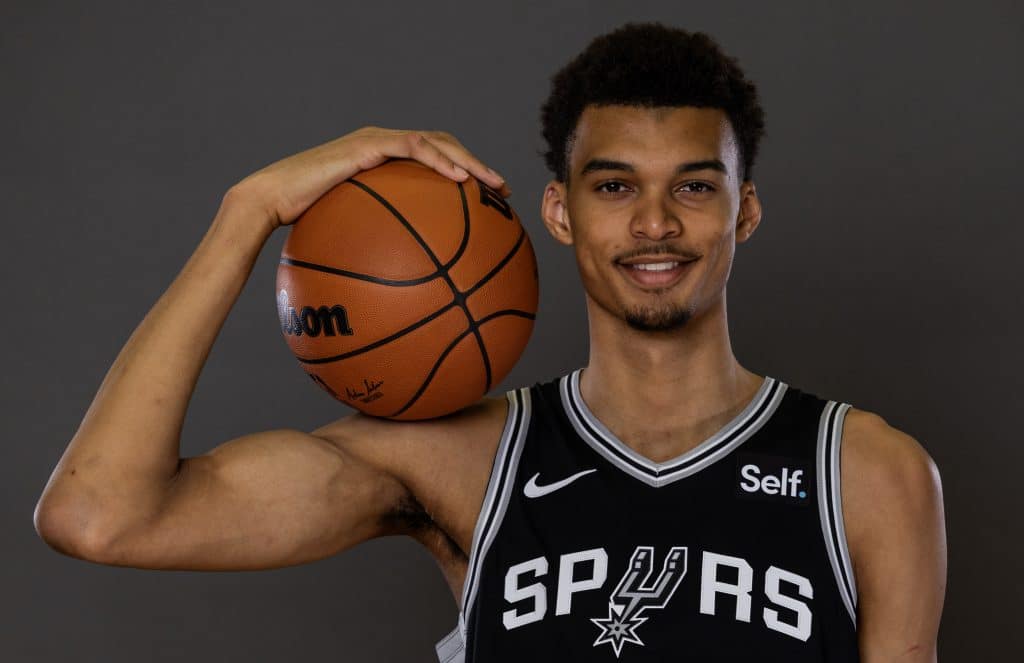 Victor Wembanyama #1 of the San Antonio Spurs