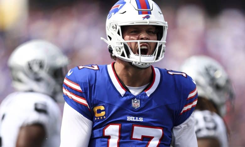 Josh Allen #17 of the Buffalo Bills