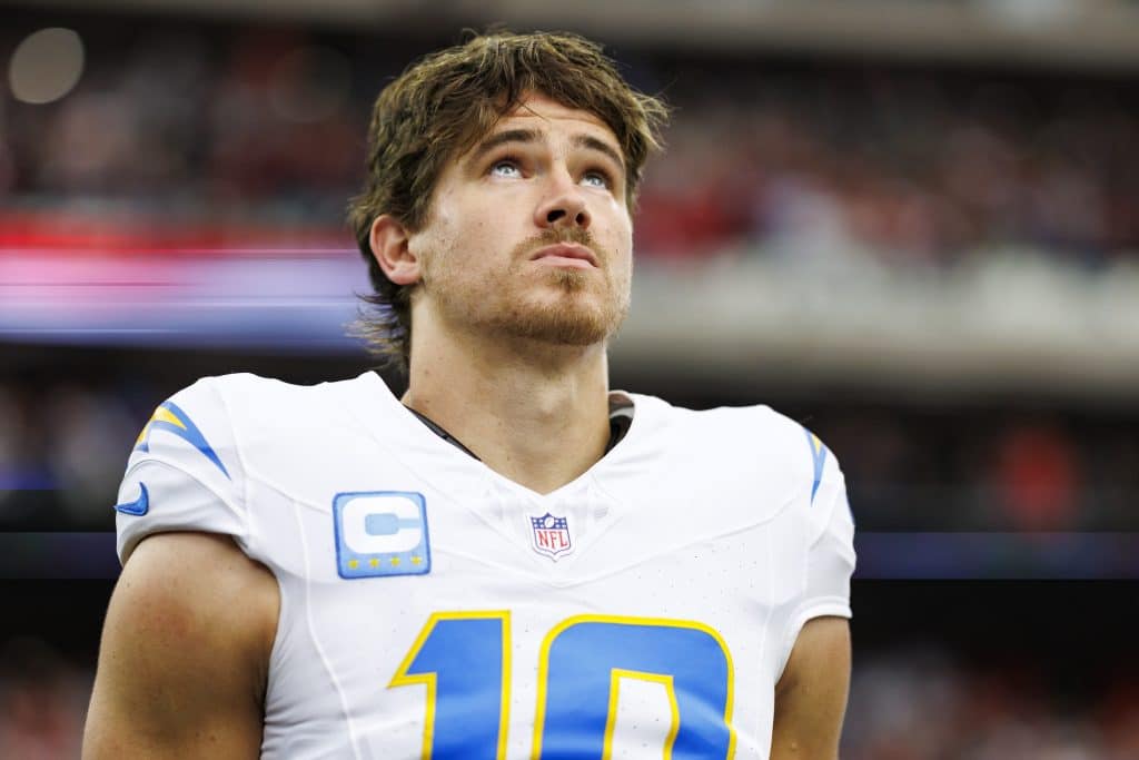 Quarterback Justin Herbert #10 of the Los Angeles Chargers