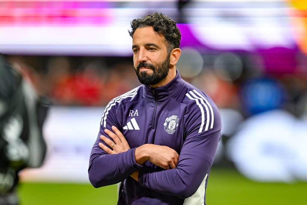 ATLANTA, GA  AUGUST 03:  Manchester United head coach Ruben Amorim reacts following the conclusion of the Premier League Summer Series match between Manchester United and Everton AFC on August 3rd, 2025 at Mercedes-Benz Stadium in Atlanta, GA.  