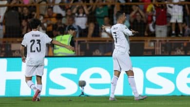 YEREVAN, ARMENIA - SEPTEMBER 06: Cristiano Ronaldo of Portugal celebrates scoring his team's fourth goal during the FIFA World Cup 2026 qualifier match between Armenia and Portugal at Vazgen Sargsyan Republican Stadium on September 06, 2025 in Yerevan, Armenia.