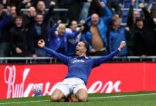 Everton's English midfielder #18 Jack Grealish celebrates after scoring their second goal during the English Premier League football match between Everton and Crystal Palace at Hill Dickinson Stadium in Liverpool, north west England on October 5, 2025. (Photo by Darren Staples / AFP) / RESTRICTED TO EDITORIAL USE. No use with unauthorized audio, video, data, fixture lists, club/league logos or 'live' services. Online in-match use limited to 120 images. An additional 40 images may be used in extra time. No video emulation. Social media in-match use limited to 120 images. An additional 40 images may be used in extra time. No use in betting publications, games or single club/league/player publications. /
