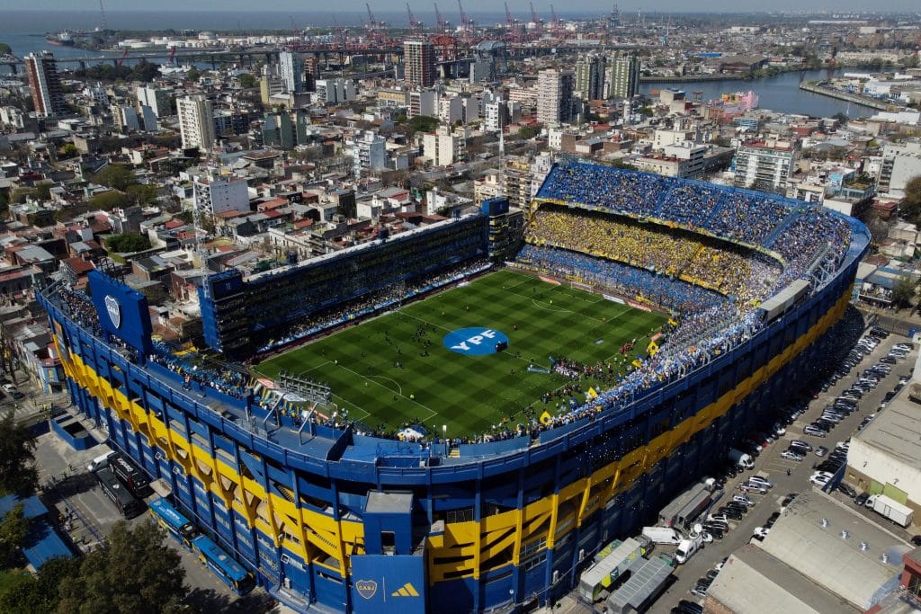 Aerial view of La Bombonera stadium 