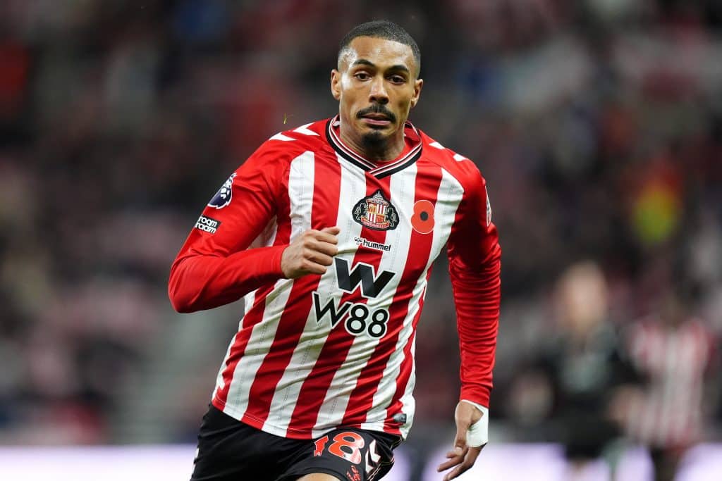 Sunderland's Wilson Isidor during the Premier League match at the Stadium of Light, Sunderland. Picture date: Monday November 3, 2025. 