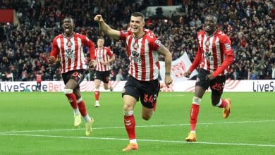 SUNDERLAND, ENGLAND - NOVEMBER 3: Granit Xhaka of Sunderland celebrates scoring the first Sunderland goal during the Premier League match between Sunderland and Everton at Stadium of Light on November 3, 2025 in Sunderland, United Kingdom.