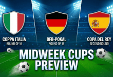 Midweek cups - Coppa Italia DFB-Pokal, Copa Del Rey