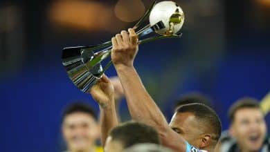 The trophy after winning the FIFA Challenger Cup and FIFA Intercontinental Cup match between Al Ahly and C.F. Pachuca at Stadium 974 on December 14, 2024 in Doha, Qatar.