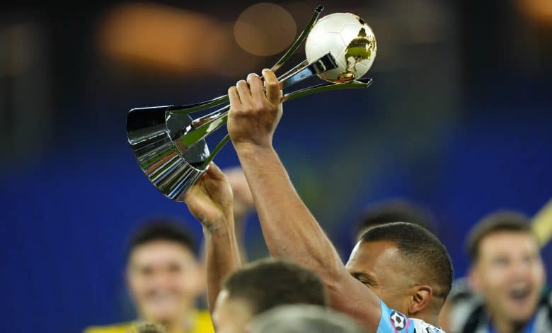 The trophy after winning the FIFA Challenger Cup and FIFA Intercontinental Cup match between Al Ahly and C.F. Pachuca at Stadium 974 on December 14, 2024 in Doha, Qatar.
